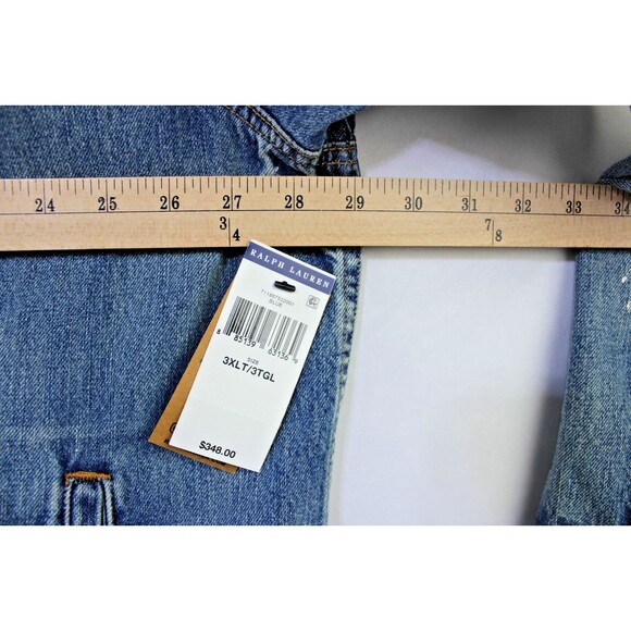 NWT Polo Ralph Lauren 3XLT Paint Splatter Rugged Trucker Denim Jean Jacket - Picture 6 of 12